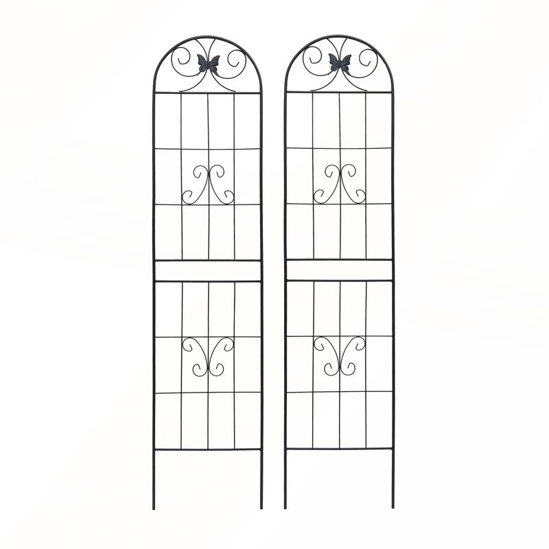 2 Pack Metal Garden Trellis 86.7in x 19.7in Rustproof Trellis