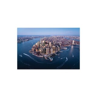 Aerial view of the Lower Manhattan skyline, New York City Print On ...