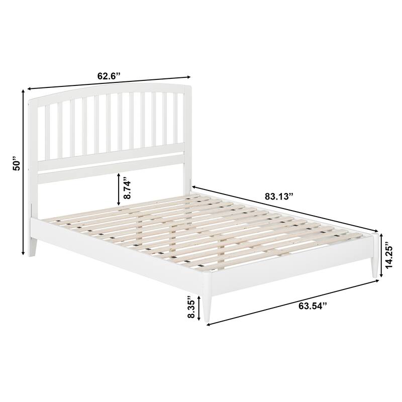 Quincy Solid Wood Low Profile Platform Bed - White - Queen