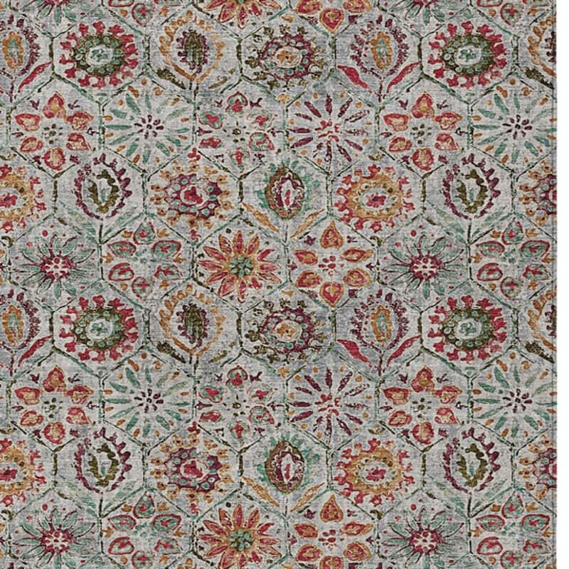 HomeRoots Floral Transitional Rectangle Outdoor Rug