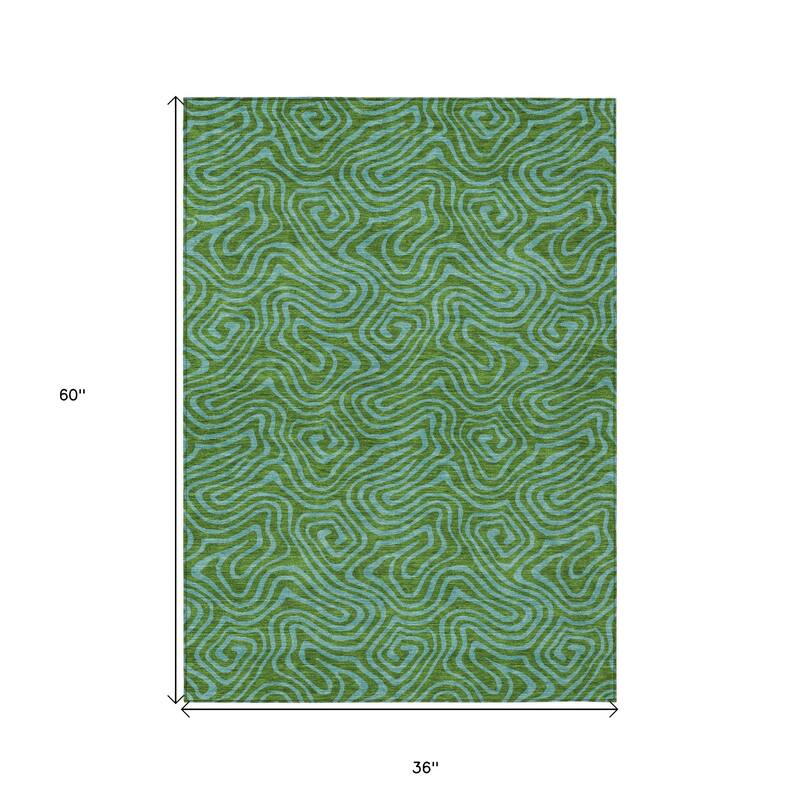 HomeRoots Abstract Transitional Rectangle Outdoor Rug