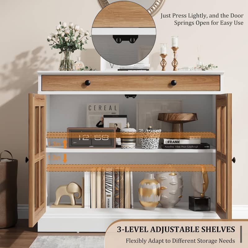 35.4" Sideboard Buffet Cabinets with Glass Door