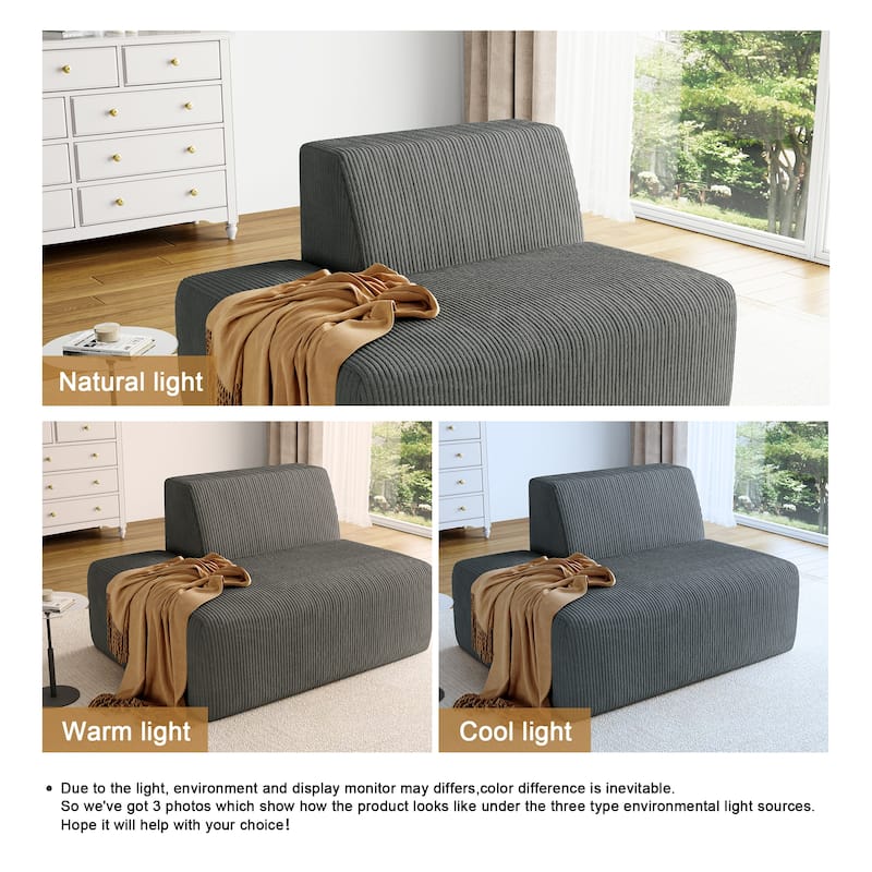 UIXE 50.7" W Soft Corduroy Sofa Chair Comfortable Lounge Chair For Indoor Space - 50.7" W x 31.8 H" 35.3 D"