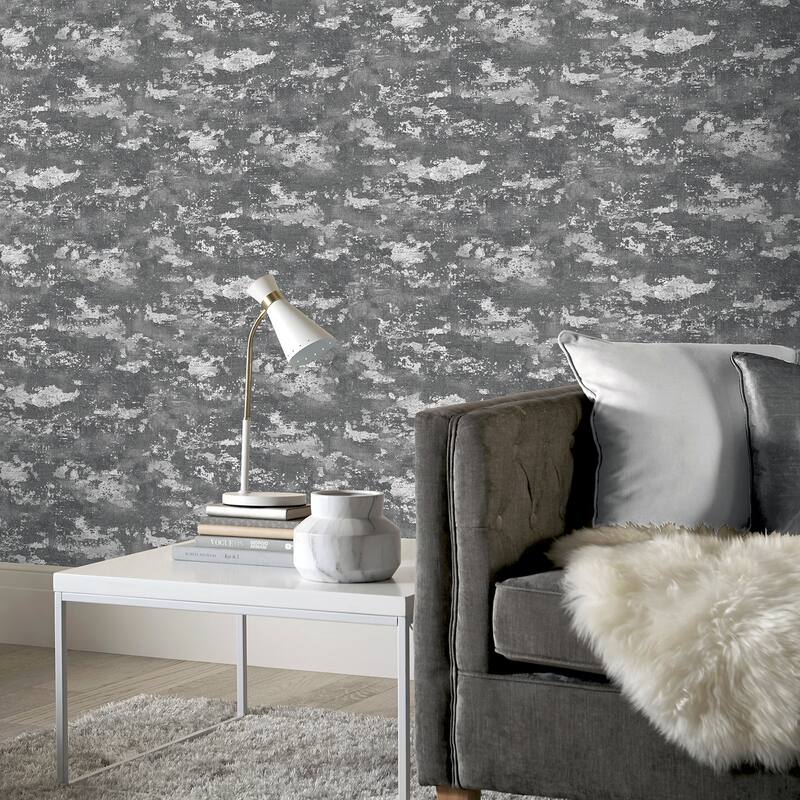 Arthouse Mercer Dark Grey Patina Wallpaper