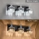preview thumbnail 22 of 182, 2/3/4-Light Modern Bathroom Crystal Vanity Light Wall Sconces