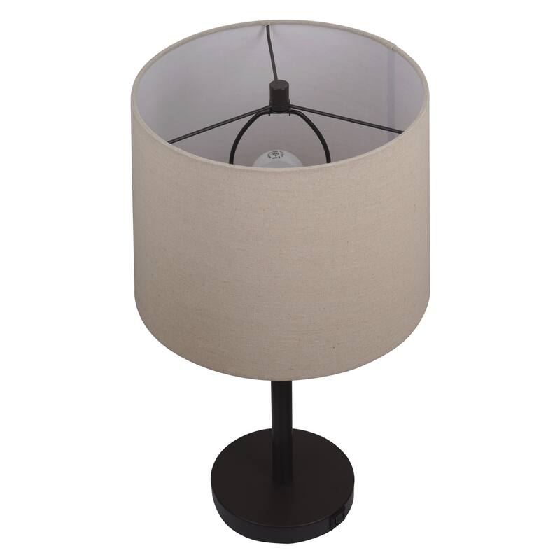 Kenroy Home Beckett Lamp with USB ports - Dark Bronze - Set of 2