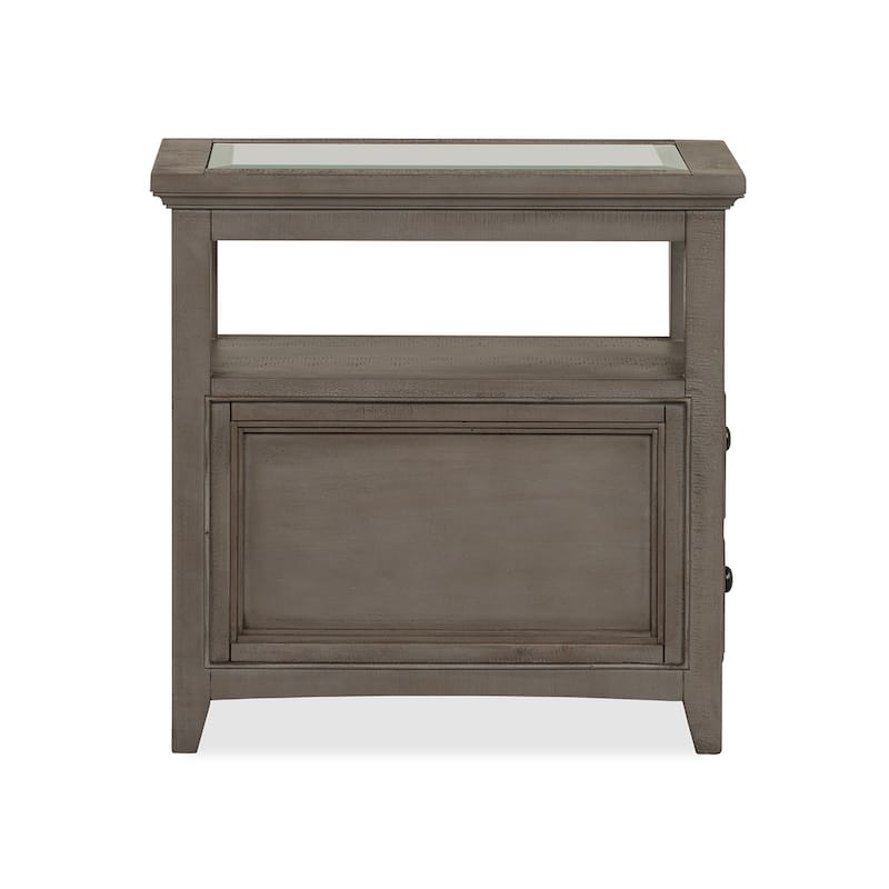 Magnussen Home Paxton Place Dovetail Grey Chairside End Table - 15''W x 24''D x 24''H
