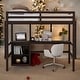 preview thumbnail 1 of 12, Twin size Loft Bed with Desk, Writing Board and Drawers Cabinet, Espresso Espresso