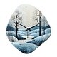 preview thumbnail 2 of 3, Designart - Blue White Modern Scandinavian Serenade I - Modern Scandinavian Wall Clock in Asymmetrical Nebula Shape
