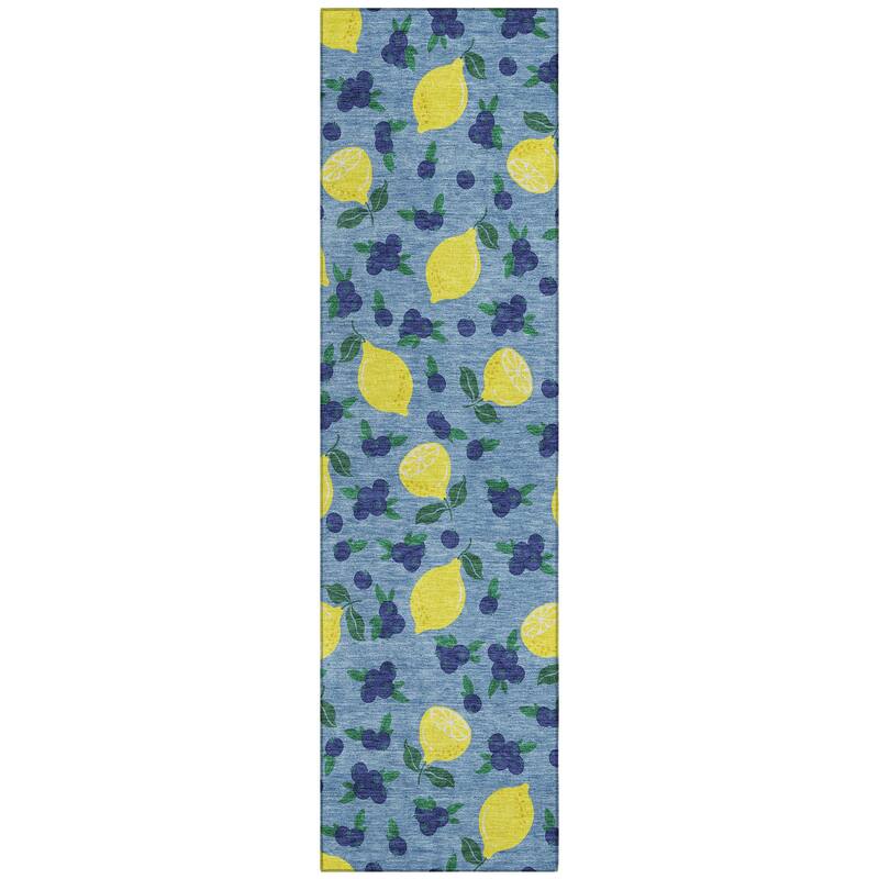 Machine Washable Indoor/ Outdoor Citrus Berry Chantille Rug