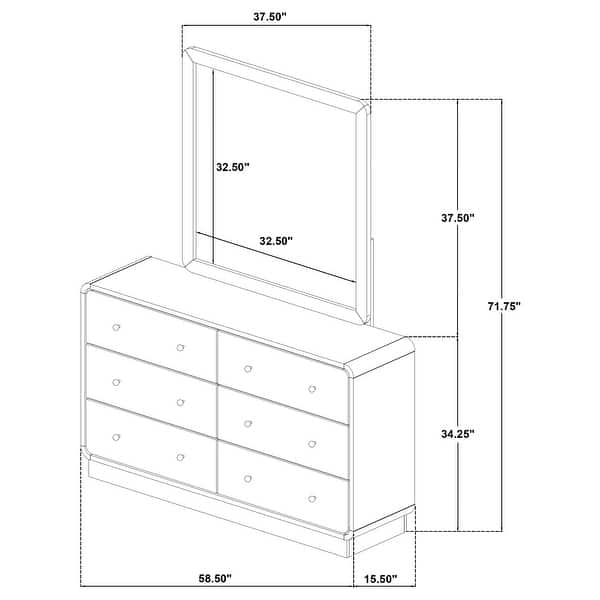 dimension image slide 0 of 2, Cavelle 6-drawer Dresser and Mirror Black