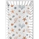 preview thumbnail 1 of 4, Sweet Jojo Designs Ocean Seashells Boy Girl Gender Neutral Unisex Fitted Crib Sheet Orange Blue Beige Nautical Beach Watercolor