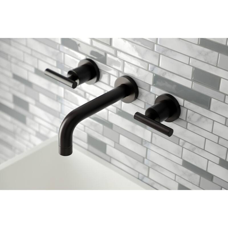 Manhattan Two-Handle 3-Hole Wall Mount Bathroom Faucet - Oil Rubbed Bronze
