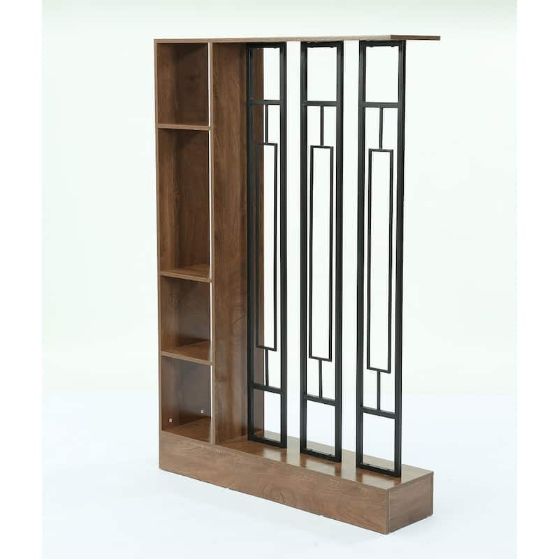 Freestanding Wall Room Divider with Display Shelves, 47.2" W x 70.9" H