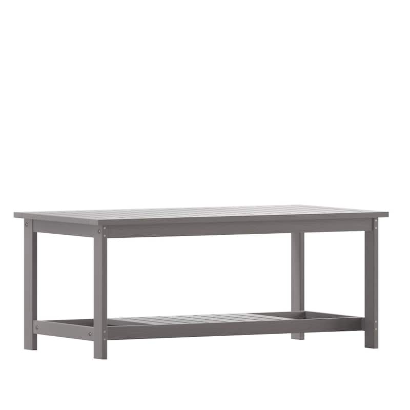 Indoor/Outdoor Poly Resin 2-Tier Adirondack Coffee Table