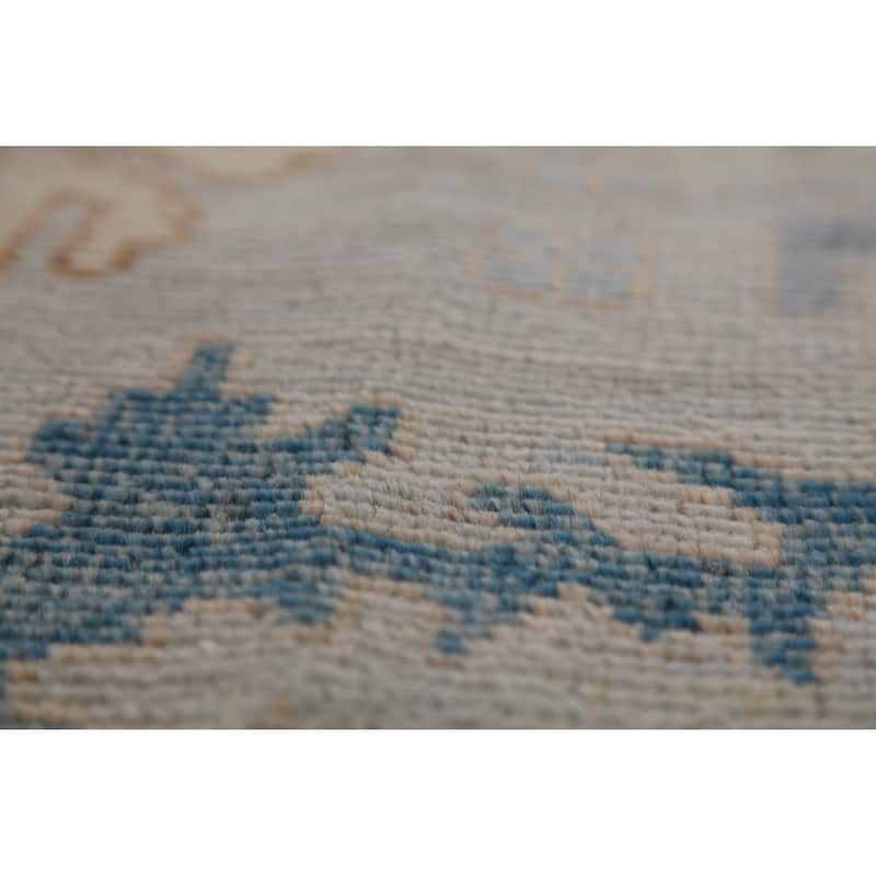 Hand Knotted Oriental 100% Wool Carpet Transitional All-Over Greys & Charcoal Oushak Area Rug - 9' 9'' X 8' 3''