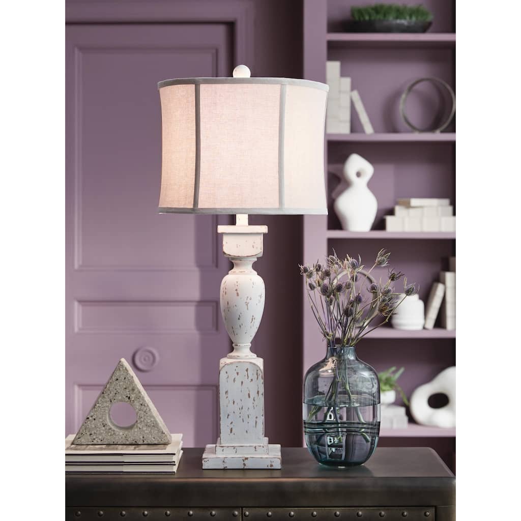 Signature Design by Ashley Madsbrook White/Brown Table Lamp - 15" W x 15" D x 34" H