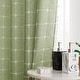preview thumbnail 27 of 39, No Hooks Linen Textured Geometric Tassels Shower Curtain with Snap-in Liner