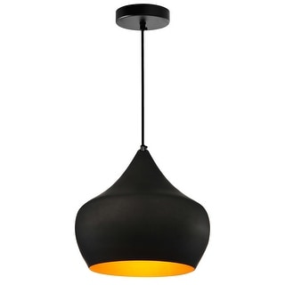 Dynamic 15 Inch 1 Light Down Pendant With Black Finish