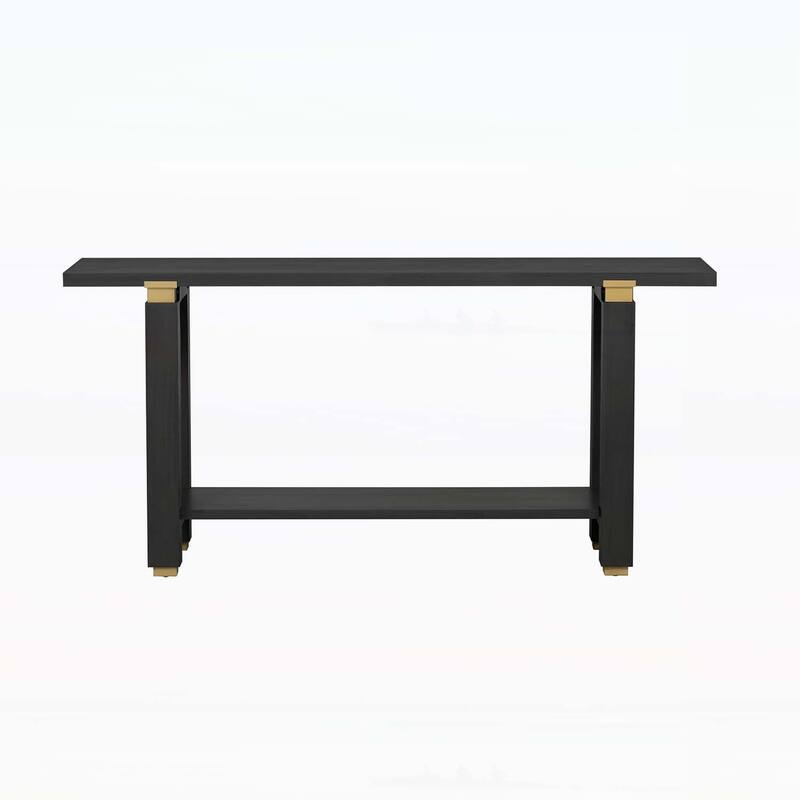 Minimalist Console Table with Metal Accents and Practical Built