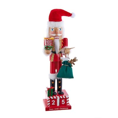 Kurt Adler Wooden 15-Inch Santa Calendar Nutcracker