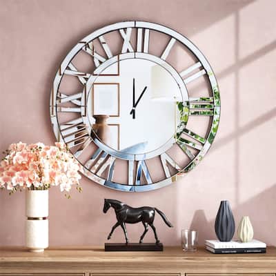 Mirrored Wall Clock for Living Room Decor