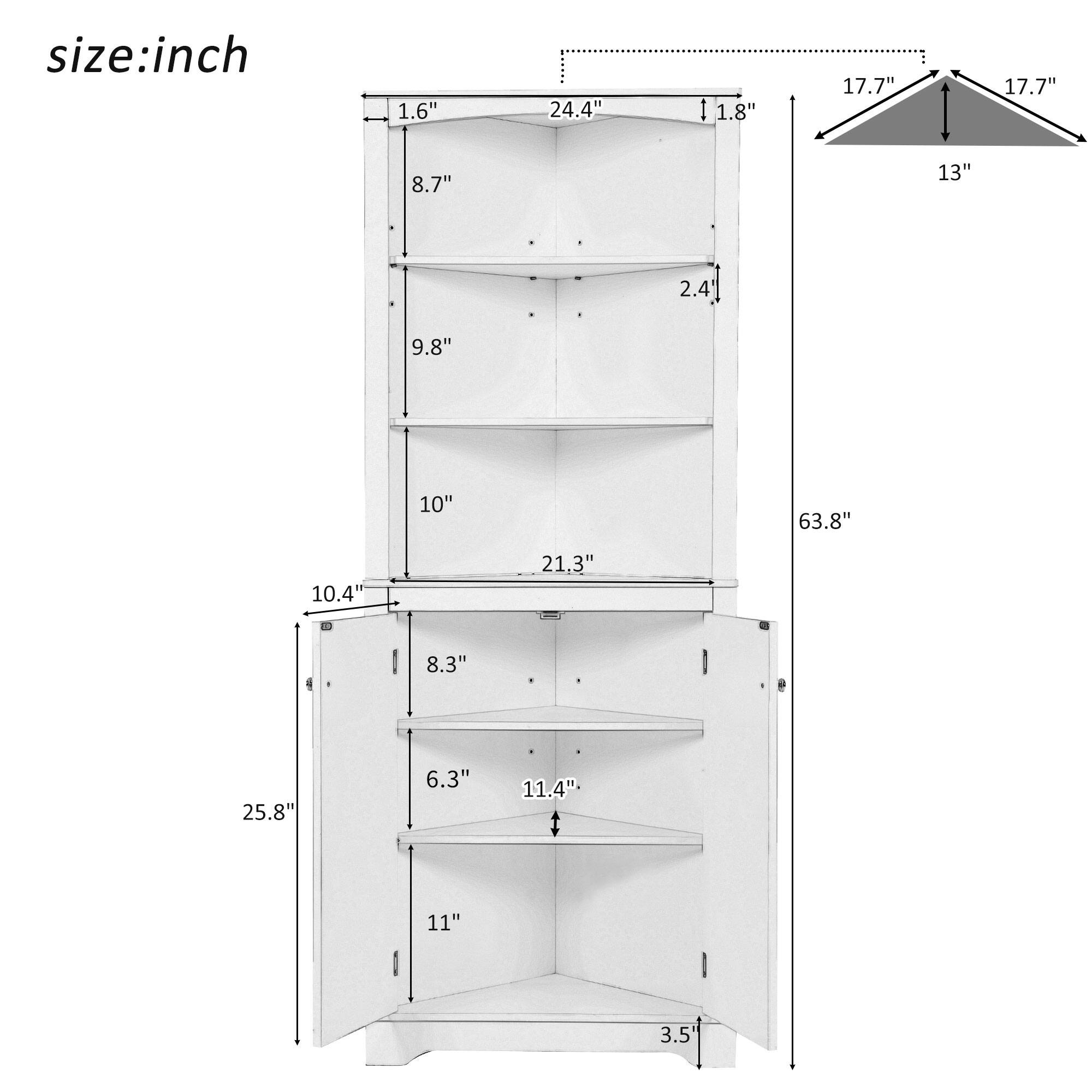 Freestanding Tall Corner Storage Bathroom Floor Storage