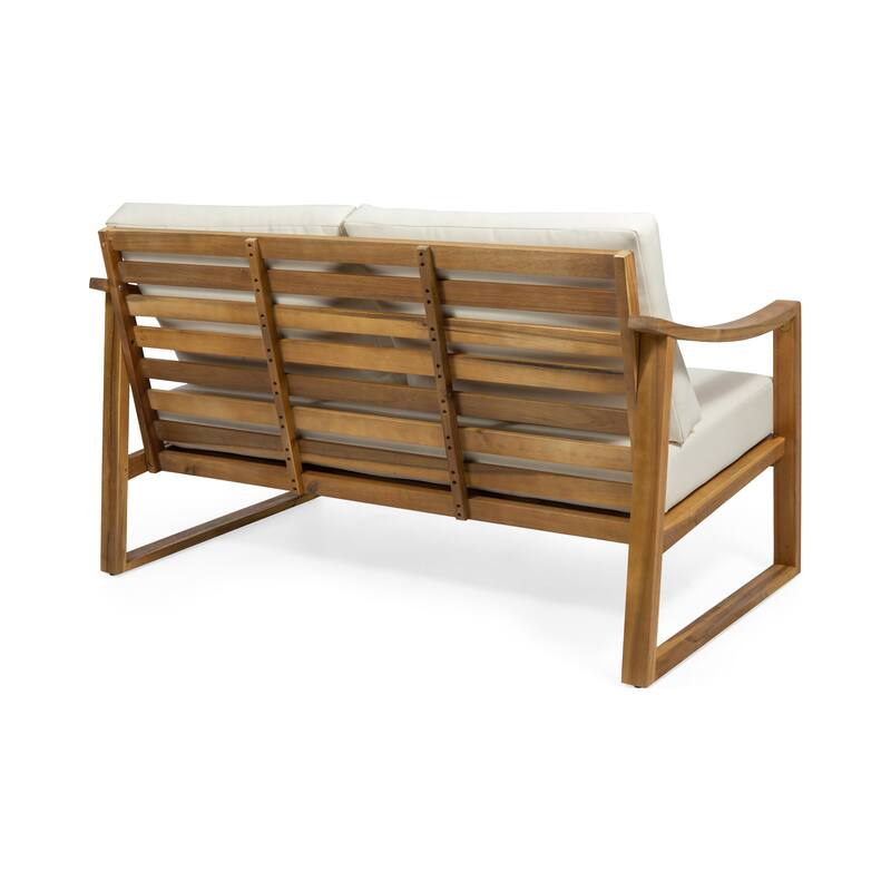 Samwell Acacia Wood Outdoor Loveseat and Coffee Table Set by Christopher Knight Home