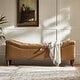 preview thumbnail 21 of 38, Zona 59"W Traditional Faux Leather Tufted Upholstered Storage Bench With Soild Wood Legs and Nailhead Trim By HULALA HOME Camel