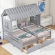 preview thumbnail 12 of 19, Twin Size House Platform Beds with Two Drawers