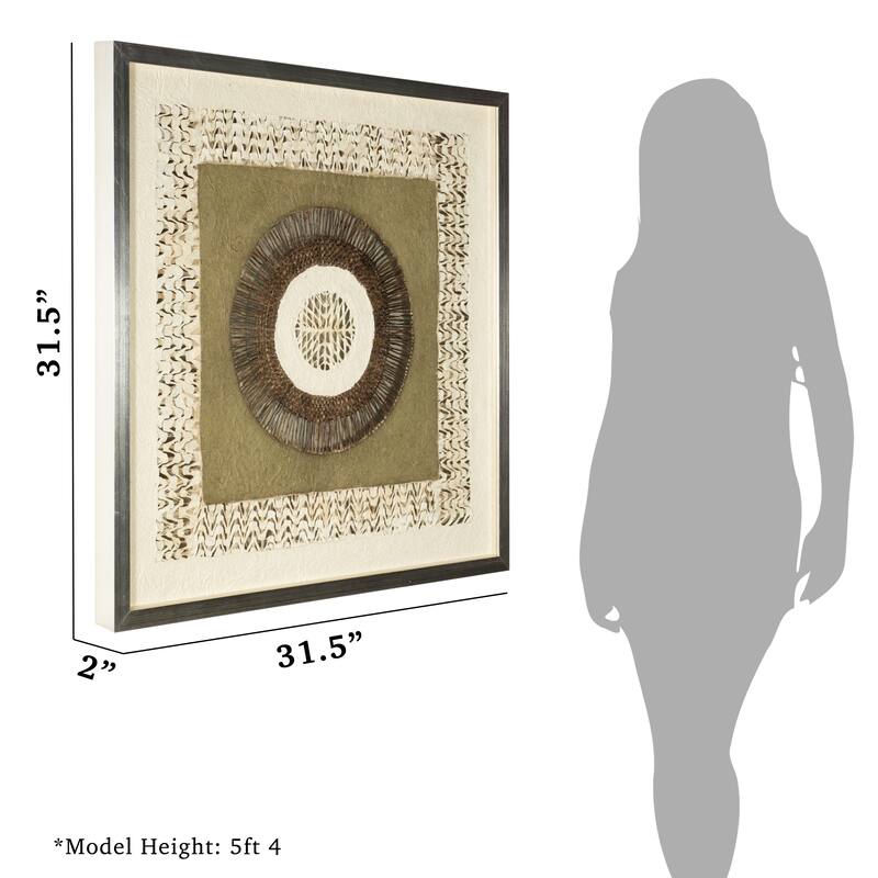 HUJI Handmade Paper Mache Art Shadow Box Wall Decor Wall Art For Bathroom Bedroom