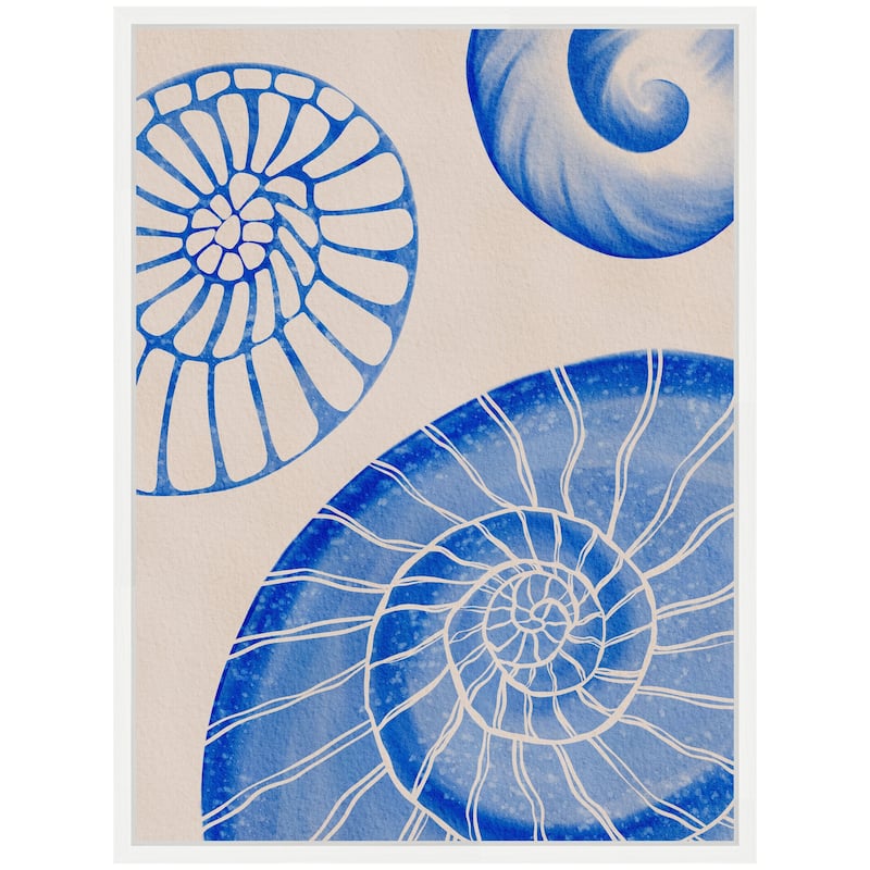 Kate and Laurel Sylvie Ocean charms l Framed Canvas by Nikita Jariwala