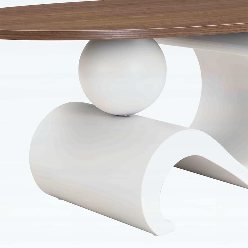 Nesting Coffee Table Set of 2,Industrial Design for Living Rooms,Combines Luxury and Functionality with Oval and Round Shapes