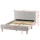 preview thumbnail 23 of 29, Upholstered Platform Bed Frame, Soft Headboard, Wood Support, Grey or White