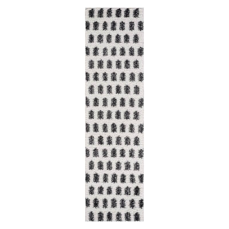 Scandinavian Arrow Shag Rug - Modern Look - Anthracite Dark Gray - Easy Maintenance