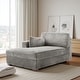 preview thumbnail 71 of 150, 42" W Plush Corduroy Upholstered Chaise Lounge Sleeper for Living Chaise-Left Facing - Light Grey