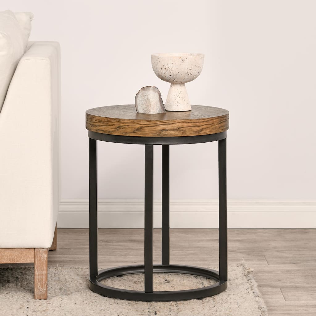 Catta Round Wood Coffee and End Tables by Kosas Home