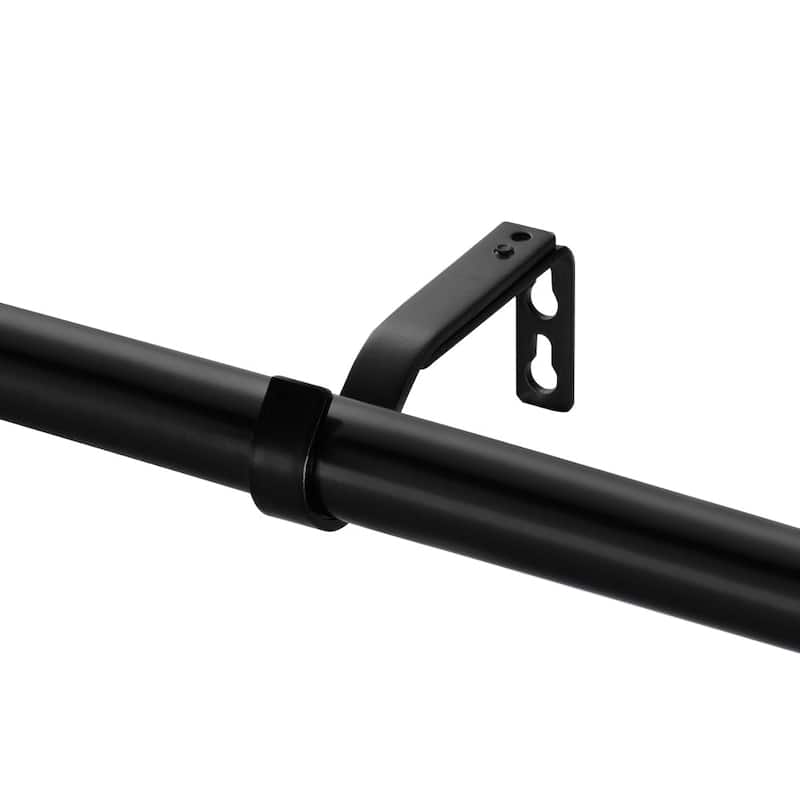 Lumi 3/4" Single Curtain Rod Brushed Nickel/Black- Cylinder finials