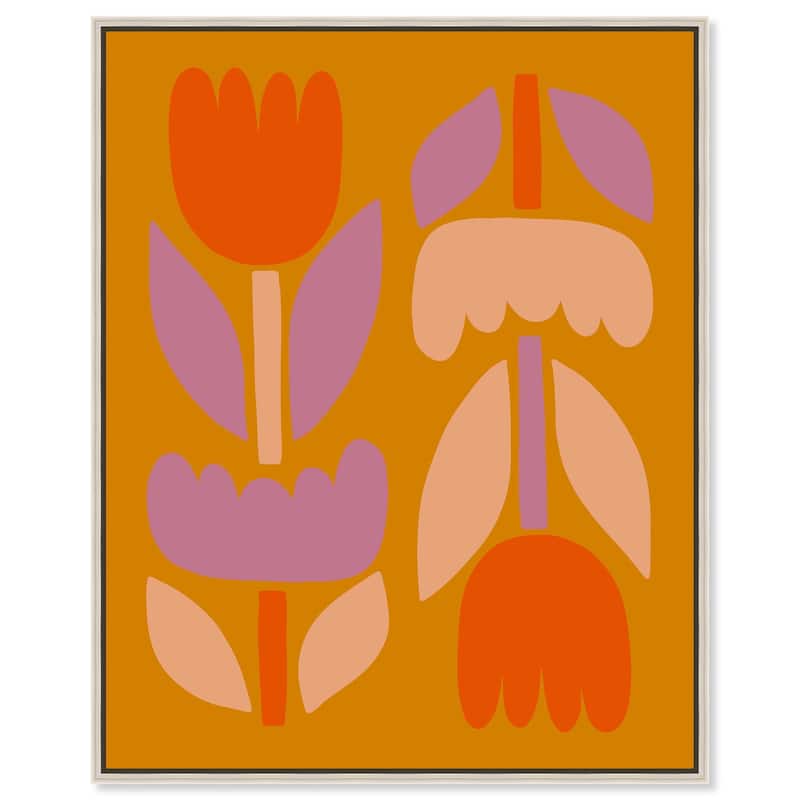 Tulips in Ochre Land Canvas by Art Remedy - 20" x 24" - Silver