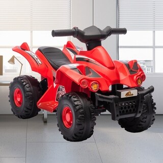 6V Kids Electric Quad Car Ride-On ATV with Music, Forward Drive, Safe Speed, and Durable Build for Boys and Girls - Red