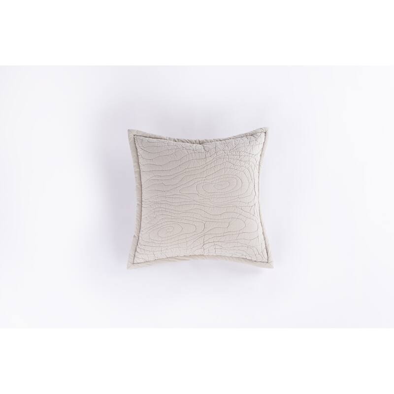 Cottage Home Cotton Tree Bark Abstract Pattern Throw Pillow - Ivory - 16 x 16 inches