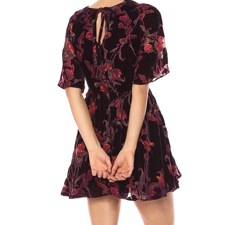 sancia velvet burnout wrap dress