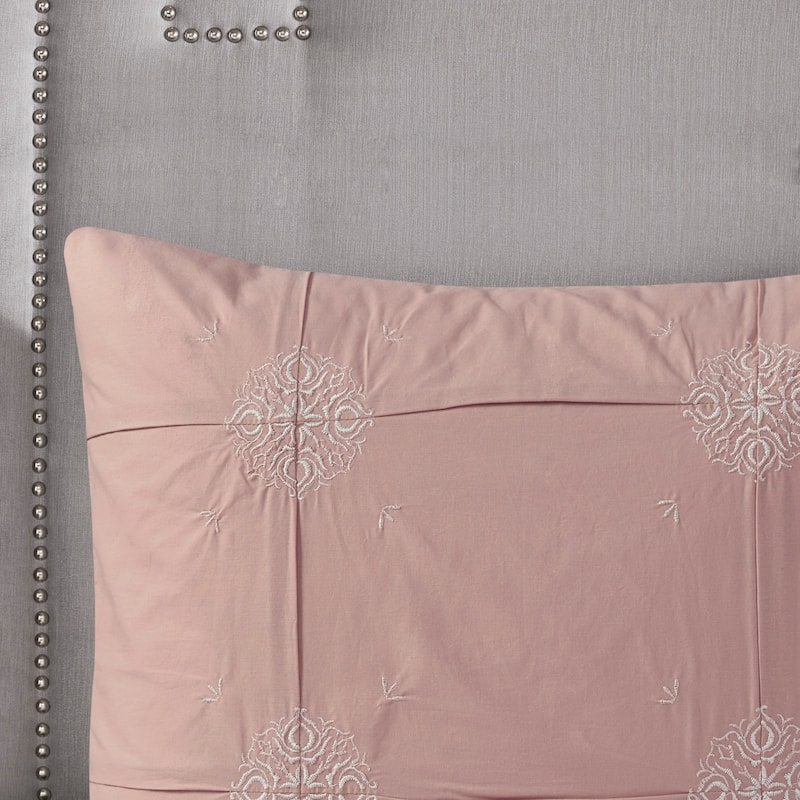 Madison Park Edna Embroidered Cotton Reversible Duvet Cover Set