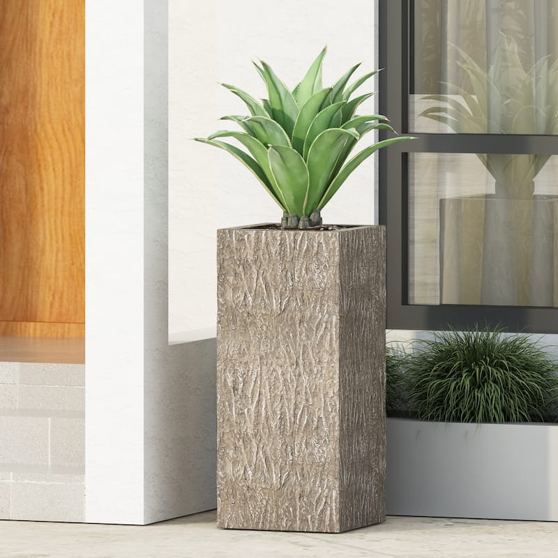 Littell Outdoor Cast Stone Planter by Christopher Knight Home - Small