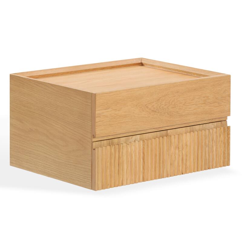 SAFAVIEH Couture Dontay 2-Drawer Ribbed Floating Nightstand