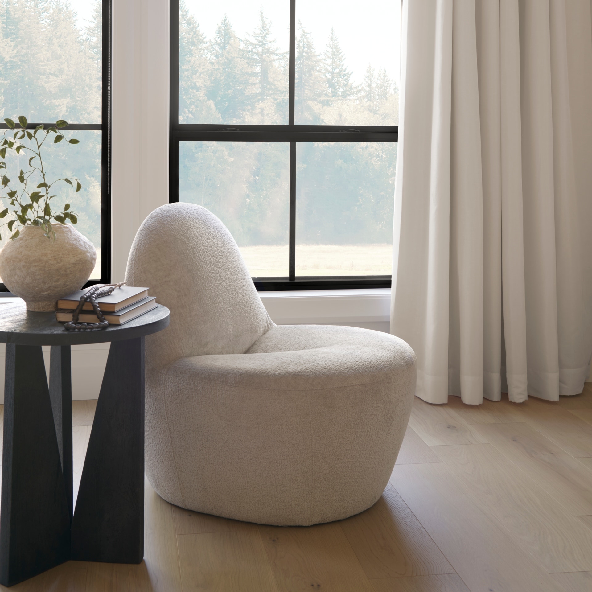 Beverly Beige Chenille Accent Chair