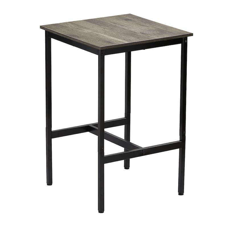 36" Tall Bar Height Pub Table with Square Wooden Top and Metal Frame Ideal for Home and Restaurant - 24”L x 24”W x 36”H