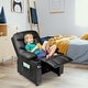 preview thumbnail 10 of 46, Costway Kids Youth Recliner Chair PU Leather w/Cup Holders & Side