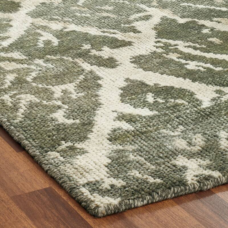 Modern Grey Hand-Knotted Wool Area Rug