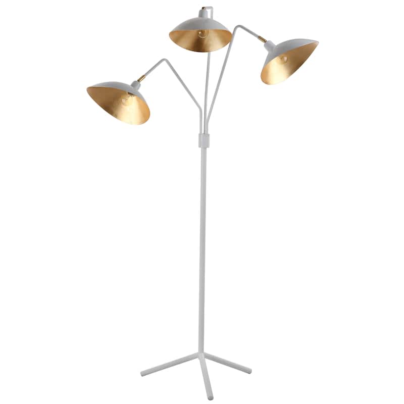 SAFAVIEH Lighting Lasonya 70-inch White/ Gold Floor Lamp - 40-51"x16-29"x69.5" - 51Wx29Dx70H - White